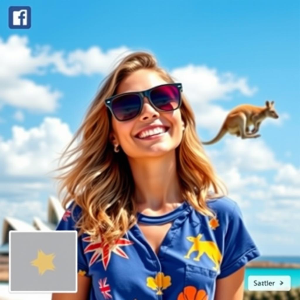 A vibrant and engaging Facebook profile picture featuring an Australian theme