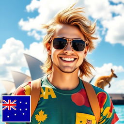 A vibrant and engaging Facebook profile picture featuring an Australian theme