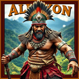 A powerful Ifugao warrior and leader named Aliguyon, showcasing his strength and battle prowess