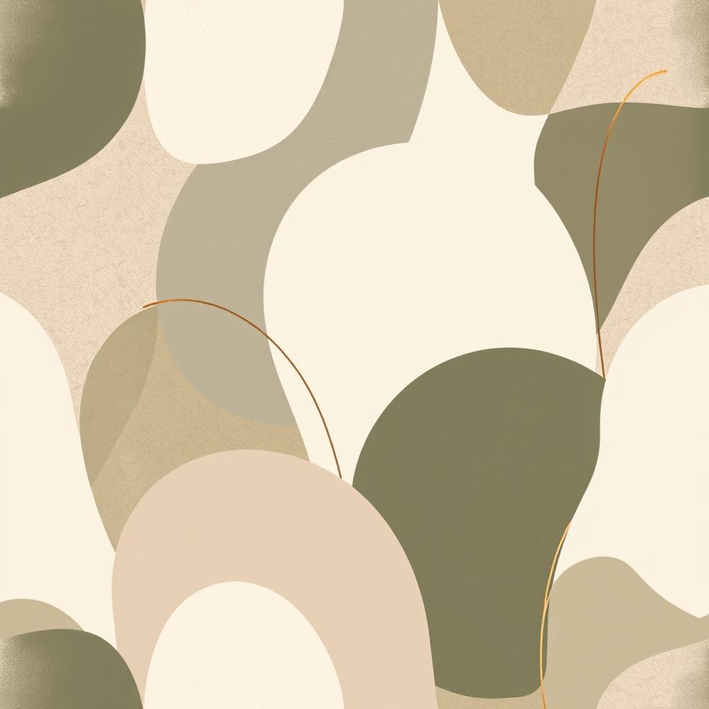 A stylish and modern wallpaper design featuring abstract geometric shapes and earthy tones