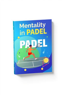 A vibrant book cover for a guide on the mental aspects of playing PADEL