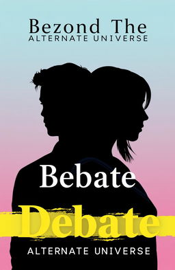 A fantasy fiction book cover design featuring a full pastel blue and pastel pink background