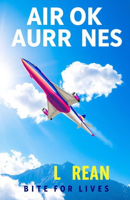 A visually striking book cover featuring a sleek, modern airplane soaring through a brilliant blue sky, with fluffy white clouds surrounding it