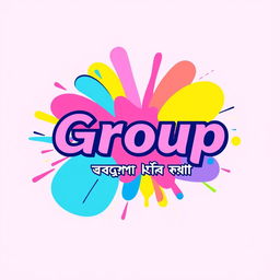 A vibrant and colorful design featuring a mix of bright colors such as pink, blue, yellow, and green that expresses energy and excitement
