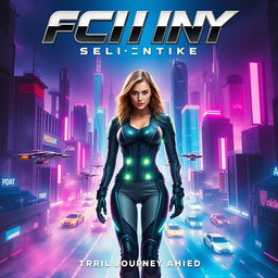 A visually striking movie poster showcasing an action-packed sci-fi adventure set in a futuristic city
