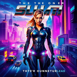 A visually striking movie poster showcasing an action-packed sci-fi adventure set in a futuristic city