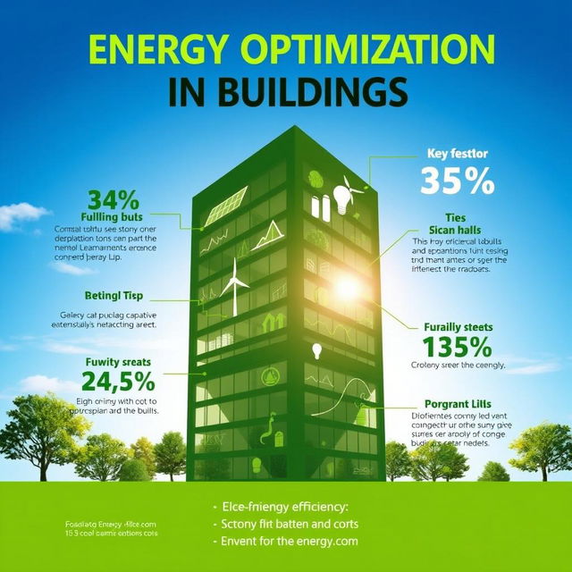 An informative and visually striking poster promoting energy optimization in buildings