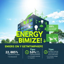 An informative and visually striking poster promoting energy optimization in buildings
