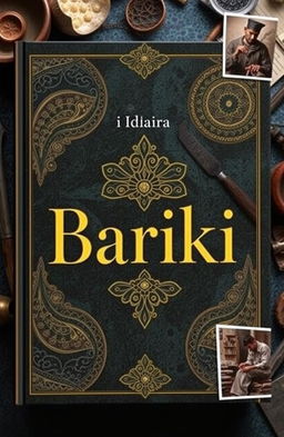 A captivating book cover design for 'Bariki', a documentary book that explores the art of Koftgari, a traditional Indian metalwork technique