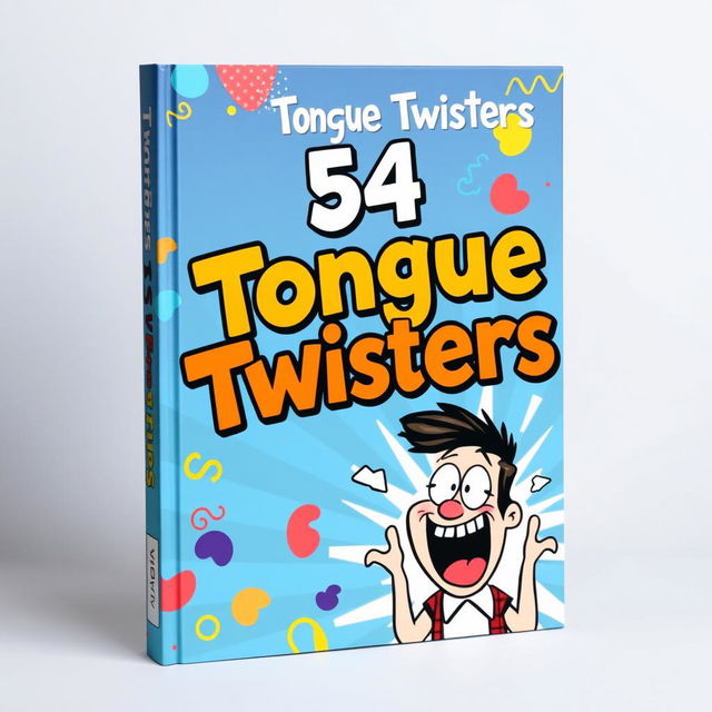 A dynamic and colorful book cover design for a collection titled 'Tongue Twisters'