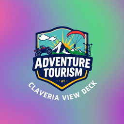 A dynamic logo design for an adventure tourism initiative highlighting thrilling activities like ATV rides, paragliding, and rope courses at Claveria View Deck in Misamis Oriental