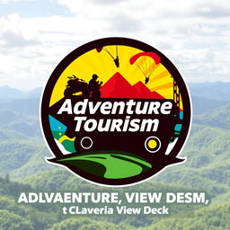 A dynamic logo design for an adventure tourism initiative highlighting thrilling activities like ATV rides, paragliding, and rope courses at Claveria View Deck in Misamis Oriental