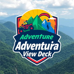 A dynamic logo design for an adventure tourism initiative highlighting thrilling activities like ATV rides, paragliding, and rope courses at Claveria View Deck in Misamis Oriental