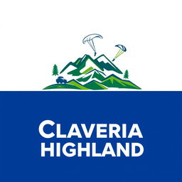 Design a logo for 'Claveria Highland' that captures the essence of adventure tourism