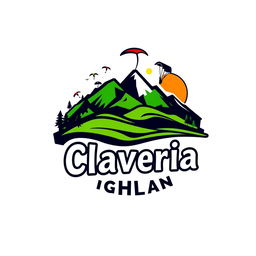 Design a logo for 'Claveria Highland' that captures the essence of adventure tourism