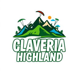 Design a logo for 'Claveria Highland' that captures the essence of adventure tourism
