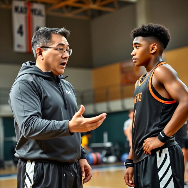 A coach engaging an athlete, ensuring they are ready to receive instructions