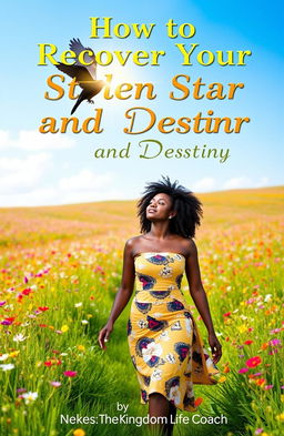 A vibrant ebook cover for 'How to Recover Your Stolen Star and Destiny' by Nekesa The Kingdom Life Coach
