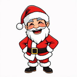 A character design of Jia Wojak meme dressed as Santa Claus, featuring his distinct facial expression
