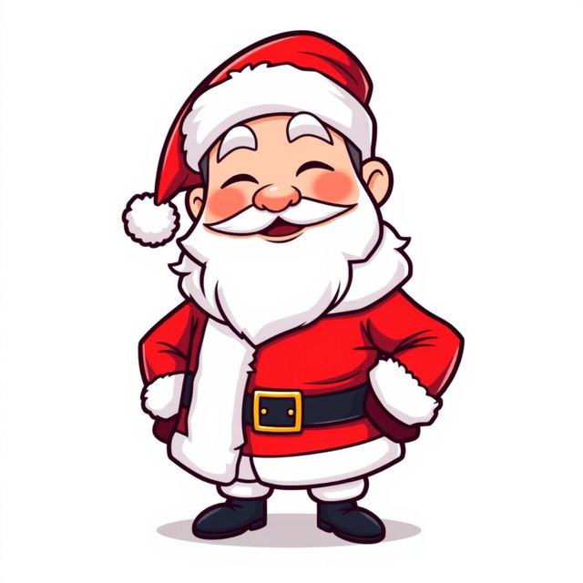 A character design of Jia Wojak meme dressed as Santa Claus, featuring his distinct facial expression