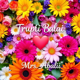 A beautifully arranged floral background that features vibrant and colorful flowers in full bloom