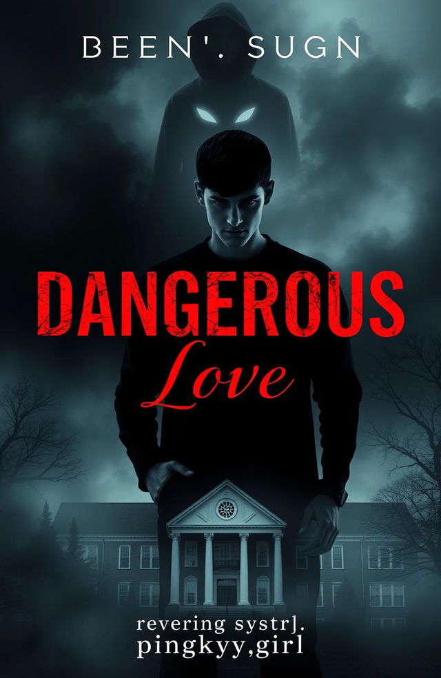 A captivating book cover design for a high school mystery novel titled 'Dangerous Love'