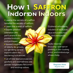 Create an engaging ad copy for a workshop focused on growing saffron indoors