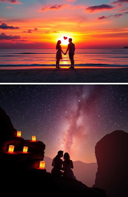 A beautifully designed image capturing a romantic scene over the course of two days in a picturesque location