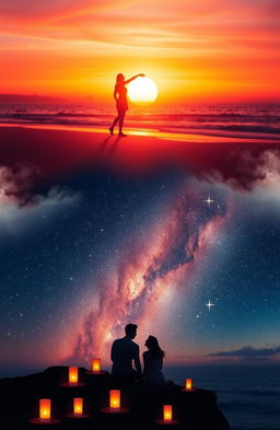 A beautifully designed image capturing a romantic scene over the course of two days in a picturesque location