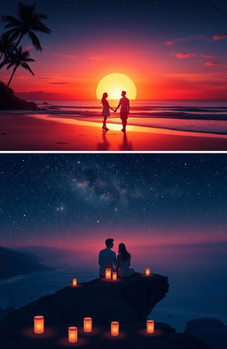 A beautifully designed image capturing a romantic scene over the course of two days in a picturesque location