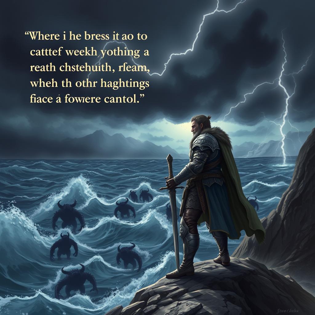 A philosophical scene depicting the theme of caution when facing evil or challenging foes