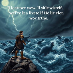 A philosophical scene depicting the theme of caution when facing evil or challenging foes