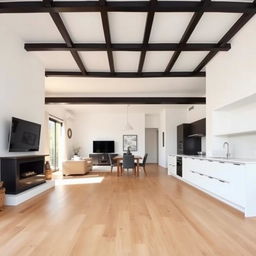 A spacious and inviting interior room viewed from the main entrance