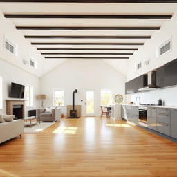 A beautifully designed interior room viewed from the main entrance