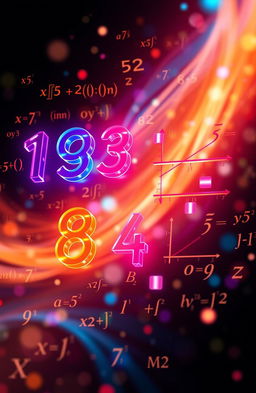 An artistic representation of basic calculus concepts using numbers and mathematical symbols