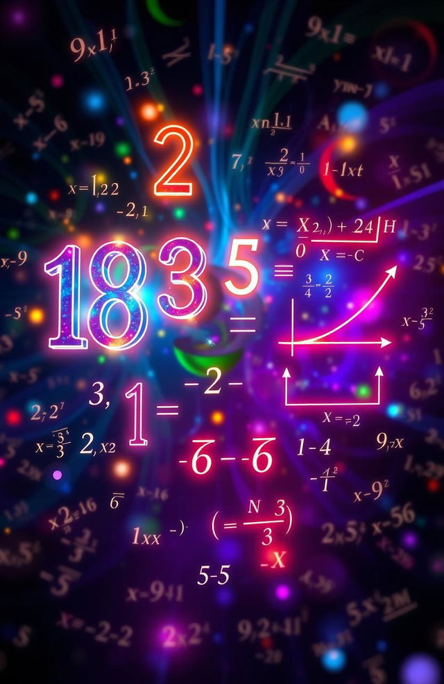 An artistic representation of basic calculus concepts using numbers and mathematical symbols