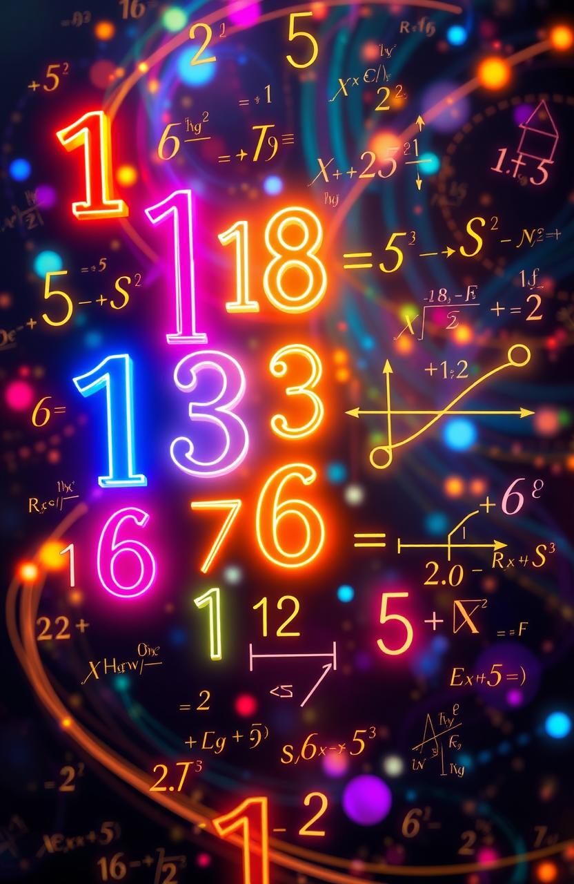 An artistic representation of basic calculus concepts using numbers and mathematical symbols