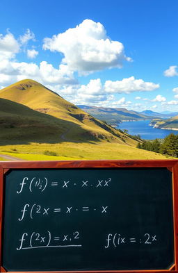 A picturesque landscape depicting the concept of basic calculus