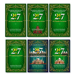 A series of five elegant book covers titled '27' with the subtitle 'Mendirikan Nilai-Nilai Sholat pada Kepemimpinan'