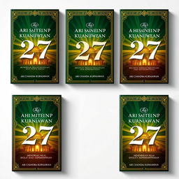 A series of five elegant book covers titled '27' with the subtitle 'Mendirikan Nilai-Nilai Sholat pada Kepemimpinan'