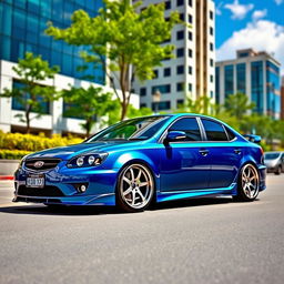 A modified 2007 Kia Magentis, featuring an impressive 18-inch alloy wheel, lowered suspension for an enhanced sporty look