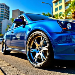 A modified 2007 Kia Magentis, featuring an impressive 18-inch alloy wheel, lowered suspension for an enhanced sporty look