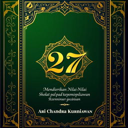 A book cover for '27' with the subtitle 'Mendirikan Nilai-Nilai Sholat pada Kepemimpinan'