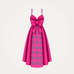 An elegant, ankle-length dress designed for women, featuring a stylish front with intricate diamond patterns