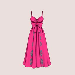 An elegant, ankle-length dress designed for women, featuring a stylish front with intricate diamond patterns