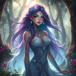 A breathtaking character design of a woman named Sethayushi, possessing a mystical aura
