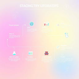 An aesthetically pleasing infographic illustrating the process of antibody titration laboratory testing, featuring 12 distinct steps