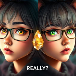 A captivating image of a curious girl divided into two sides