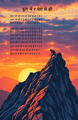 A poetic and artistic representation of the phrase "संघर्ष ही जीवन है", showcasing the essence of struggle as an integral part of life