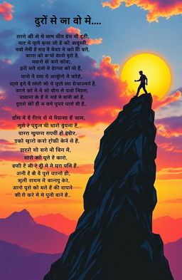 A poetic and artistic representation of the phrase "संघर्ष ही जीवन है", showcasing the essence of struggle as an integral part of life